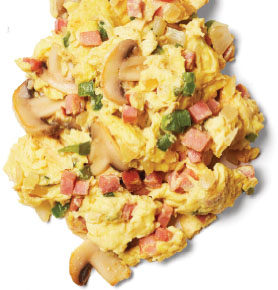 CHEESE-AND-ONION SCRAMBLED EGGS