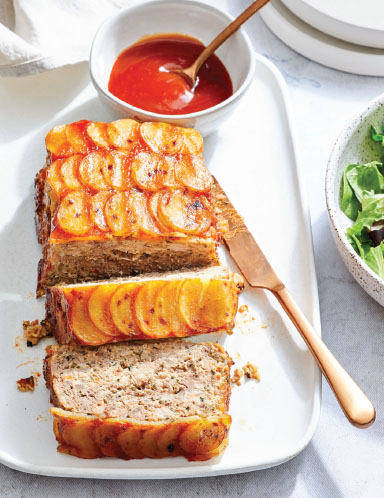 HERBED MEAT LOAF WITH SCALLOPED POTATO CRUST