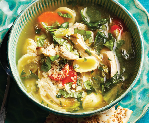 CHICKEN, ORECCHIETTE, AND ESCAROLE SOUP