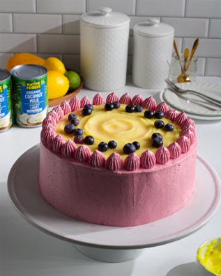 Blueberry and Lemon Curd Layer Cake